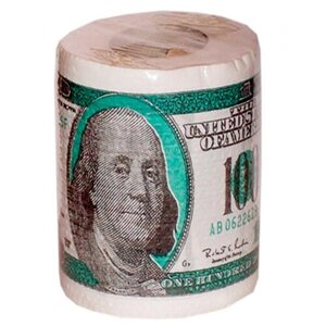 Прикол туалетная бумага 100 долларов сувенирная
