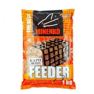 Прикормка MINENKO Feeder, Карп, меланжевый, 1 кг