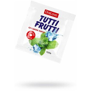 Пробник гель- смазки Tutti- frutti со вкусом мяты - 4 гр.