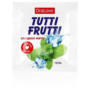 Пробник гель-смазки Tutti-frutti со вкусом мяты - 4 гр.