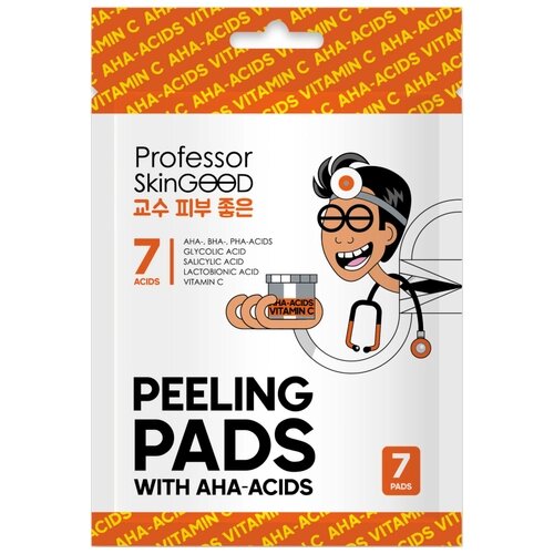 Professor SkinGOOD Пилинг-диски с кислотами и витамином C Peeling Pads with Acids and Vitamin C, 7шт