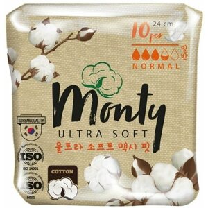 Прокладки гигиенические Monty Ultra Soft Normal Plus 240mm, 10 шт, 4 упаковки