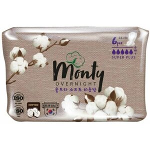 Прокладки гигиенические Monty Ultra Soft Overnight 350mm, 6 шт, 4 упаковки