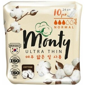 Прокладки гигиенические Monty Ultra Thin Normal Plus 240mm, 10 шт, 4 упаковки