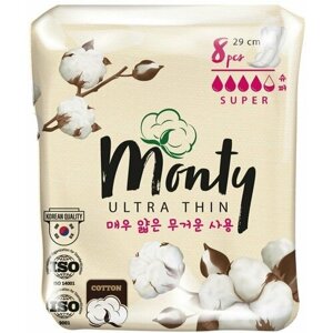 Прокладки гигиенические Monty Ultra Thin Super Plus 290mm, 8 шт, 4 упаковки