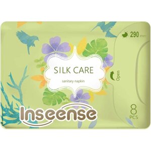 Прокладки INSEENSE Silk Care женские гигиенические ночные 5 капель 290 мм 8 шт