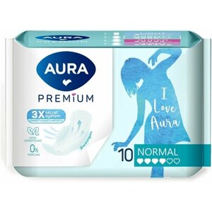 Прокладки женские Aura Premium Normal, 10 шт, 6 упаковок