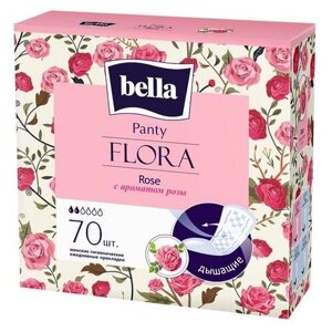 Прокладки женские гигиенические ежедневные bella Panty FLORA Rose с ароматом розы по 70 шт.