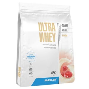 Протеин Maxler Ultra Whey, 450 гр., клубничный молочный коктейль