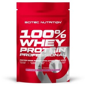 Протеин Scitec Nutrition 100% Whey Protein Professional, 1000 гр., клубника-белый шоколад