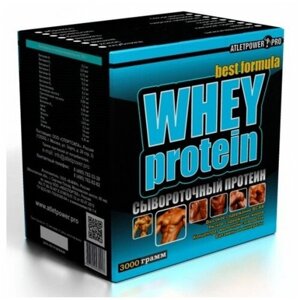 Протеин сывороточный 3 кг ATLETPOWER PRO. 2 вкуса: Банан-Шоколад-какао