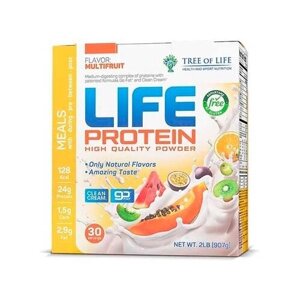 Протеин сывороточный, изолят сывороточный и яичный белок Лайф Life Protein Вкусный белковый коктейль "Крем Брюле" здоровое питание для похудения и сушки, набора массы 907 гр, 30 порций