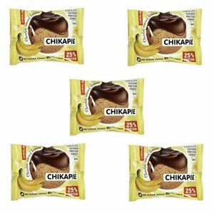 Протеиновое печенье CHIKALAB глазированное / Протеиновое печенье в шоколаде Без сахара / Печенье в шоколаде с начинкой Банан в шоколаде, 60 гр (5 шт)