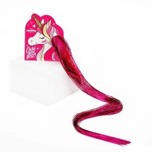 Прядь для волос блестящая"Единорог" розовая, Минни Маус и Единорог