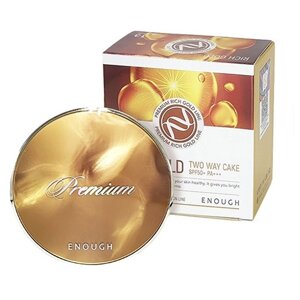 Пудра для лица с золотом + запасной блок [Enough] Premium Rich Gold Two Way Cake (Including Refill) SPF50+ PA