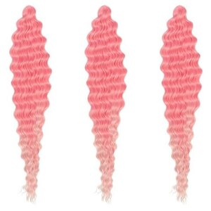 Queen fair мерида Афролоконы, 60 см, 270 гр, цвет розовый/светло-розовый HKBТ1920/Т2334 (Ариэль)