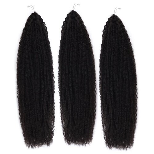 Queen Fair Пряди из искусственных волос Самба афролоконы, черный