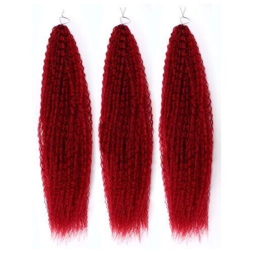 Queen Fair Пряди из искусственных волос Самба афролоконы, темно-красный