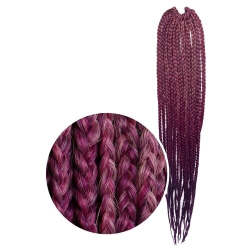 Queen Fair пряди из искусственных волос SIM-BRAIDS афрокосы трехцветные, розовый/лавандовый/фиолетовый FR-27
