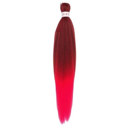 Queen Fair пряди из искусственных волос Sim-Braids двухцветный, красный/розовый