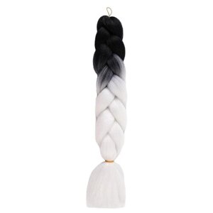 Queen Fair пряди из искусственных волос Zumba двухцветный, черный/белый