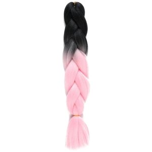 Queen Fair пряди из искусственных волос Zumba двухцветный, чёрный/нежно-розовый