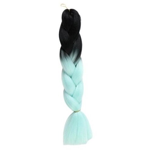 Queen Fair пряди из искусственных волос Zumba двухцветный, черный/светло-голубой