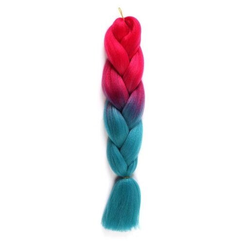 Queen Fair пряди из искусственных волос Zumba двухцветный, розовый/аквамариновый