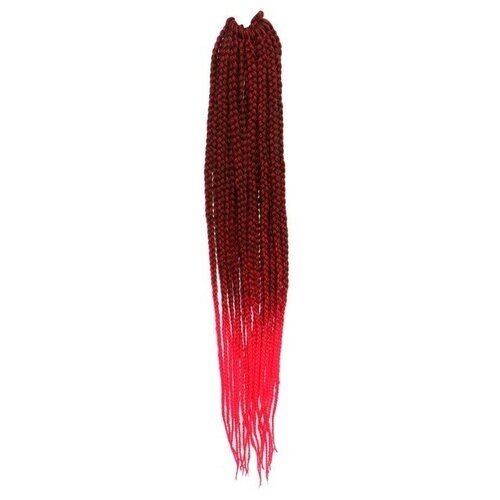 Queen fair SIM-BRAIDS Афрокосы, 60 см, 18 прядей (CE), цвет красный/розовый (FR-3)