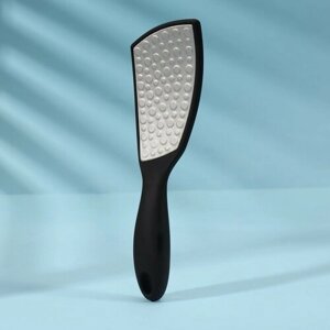 Queen fair Тёрка для ног, лазерная, двусторонняя, прорезиненная ручка, 23,5 см, цвет чёрный