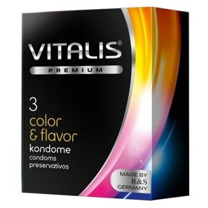 R&S GmbH Цветные ароматизированные презервативы VITALIS PREMIUM color flavor - 3 шт.
