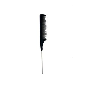 Расческа для мелирования и окрашивания волос, с металлическим хвостиком, профессиональная, черная