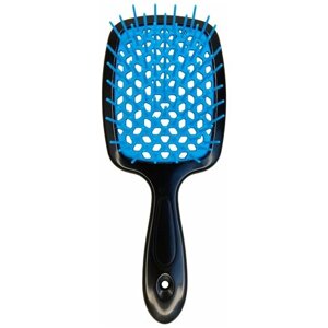 Расческа для волос массажная, продувная, для укладки феном мокрых и сухих волос, голубая