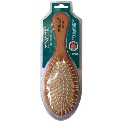Расческа для волос Zinger Деревянная массажная с деревянными зубьями WH3 Wood