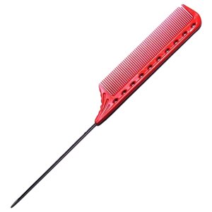 Расческа Y. S. Park YS-102 Red с металлическим хвостиком, 22 см