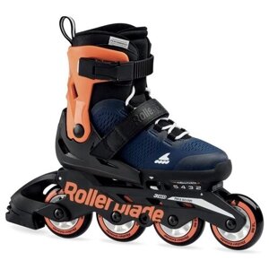 Раздвижные роликовые коньки Rollerblade Microblade 2022 Midnight Blue/Warm Orange р. 36.5-40.5