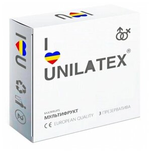 Разноцветные ароматизированные презервативы Unilatex Multifruits - 3 шт, 1 упаковка