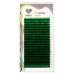 Ресницы Цветные Lovely, Зеленые, C, 0.10, 7-13 mm, 20 линий