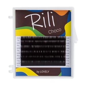 Ресницы темно-коричневые Rili Choco - 6 линий – MIX (C 0.10 4-6мм)