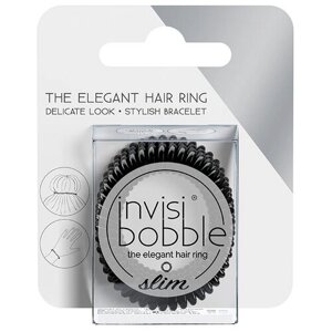 Резинка-браслет для волос invisibobble SLIM True Black (с подвесом)(3182)