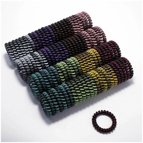Резинка для волос спираль, разноцветный, 50 шт