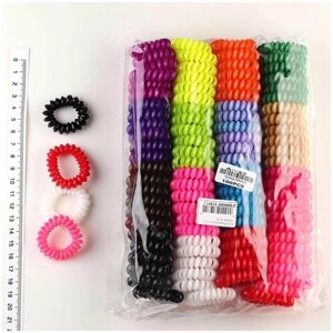 Резинки для волос детские, Спиральки, разноцветные, 1 упаковка