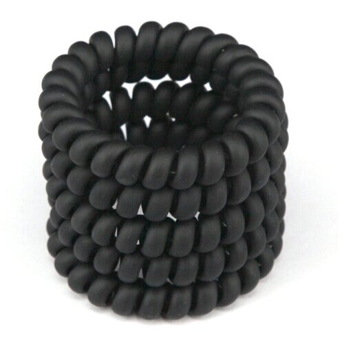 Резинки-пружинки матовые чёрные, 5 шт, диаметр 5 см.