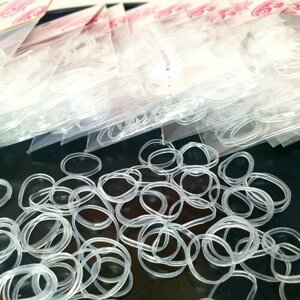 Резинки силиконовые прозрачные 12 пакетиков/12 штук [пакетиков] прозрачных резиночек для причесок