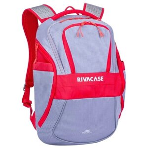 RIVACASE 5225greyred / Рюкзак для ноутбука 15,6"Для мужчин/Для женщин/Влагозащитный/Спортивный/Городской