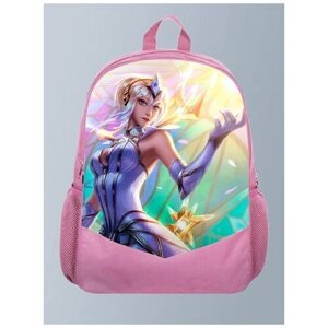 Розовый рюкзак с принтом игра Лига Легенд League Of Legends, MOBA - 224
