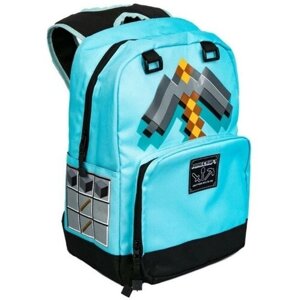Рюкзак голубой с киркой из Майнкрафт - Minecraft