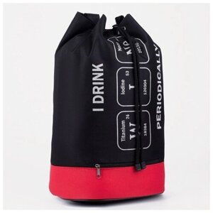 Рюкзак-торба молодёжный, отдел на стяжке шнурком, цвет чёрный/красный