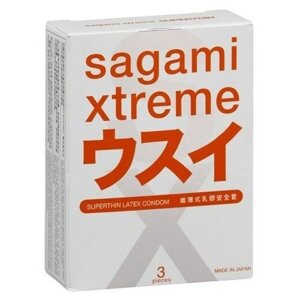 Sagami Ультратонкие презервативы Sagami Xtreme Superthin - 3 шт. Прозрачный