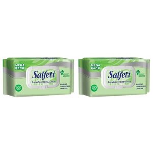 SALFETI Салфетки влажные, антибактериальные, 100 шт в уп, 2 уп.